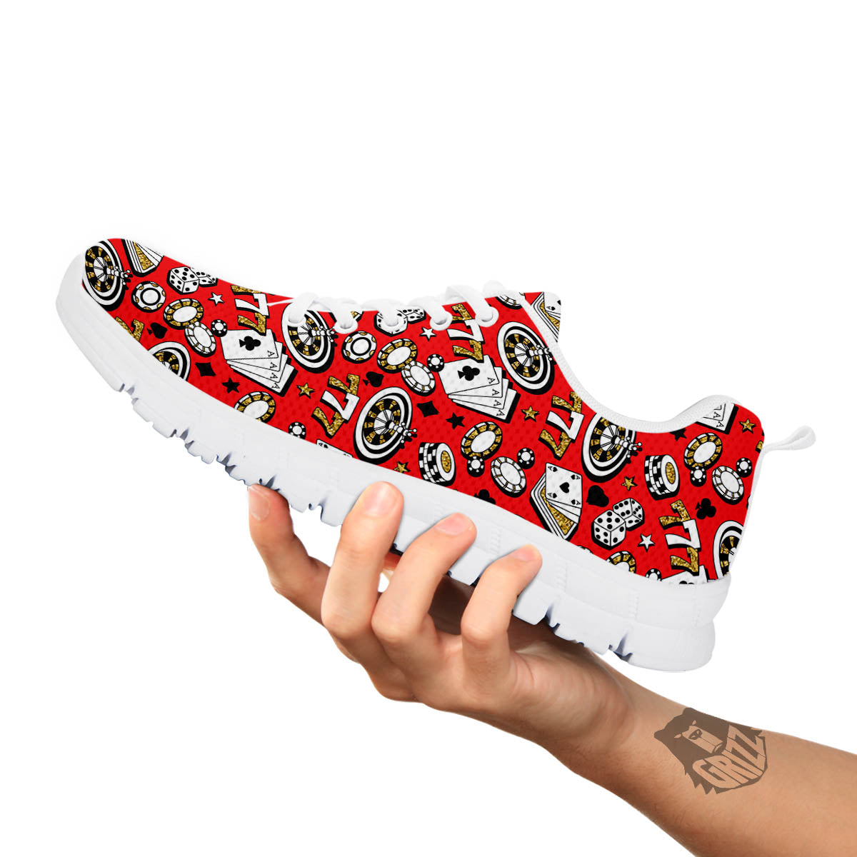 Poker Casino Print Pattern White Sneaker-grizzshop