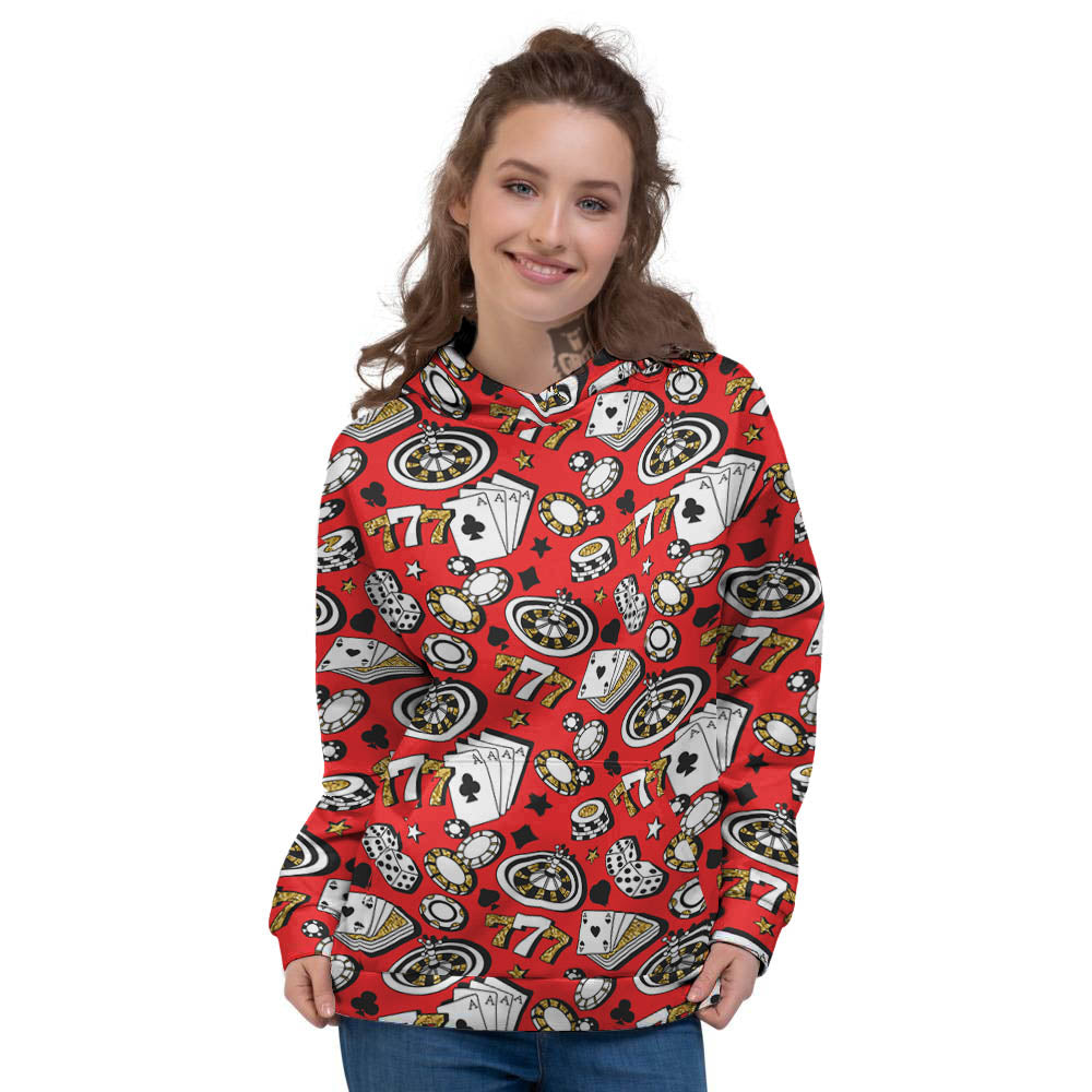 Poker Casino Print Pattern Women's Hoodie-grizzshop