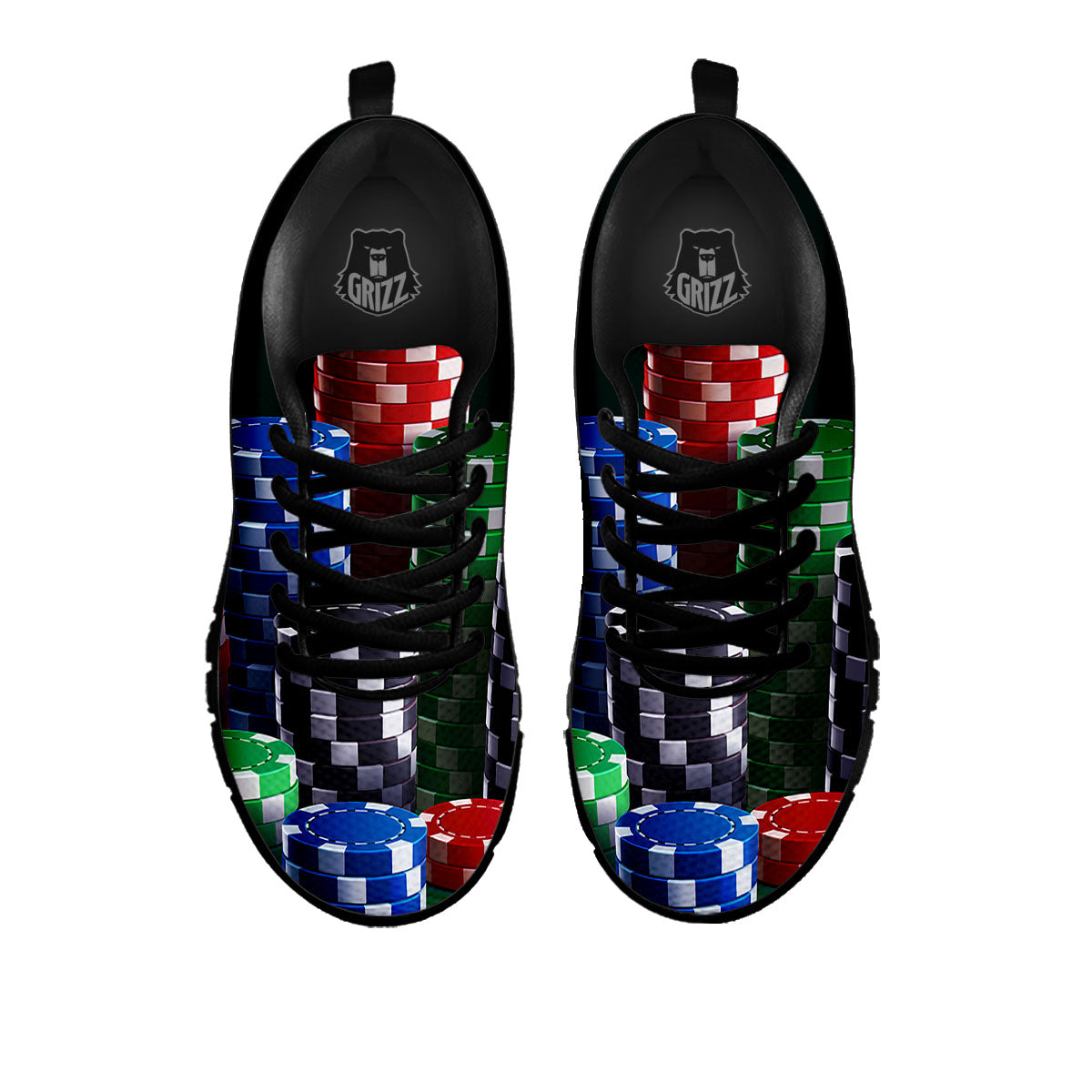 Poker Chips Print Black Sneaker-grizzshop