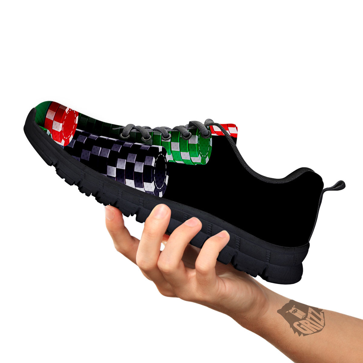 Poker Chips Print Black Sneaker-grizzshop