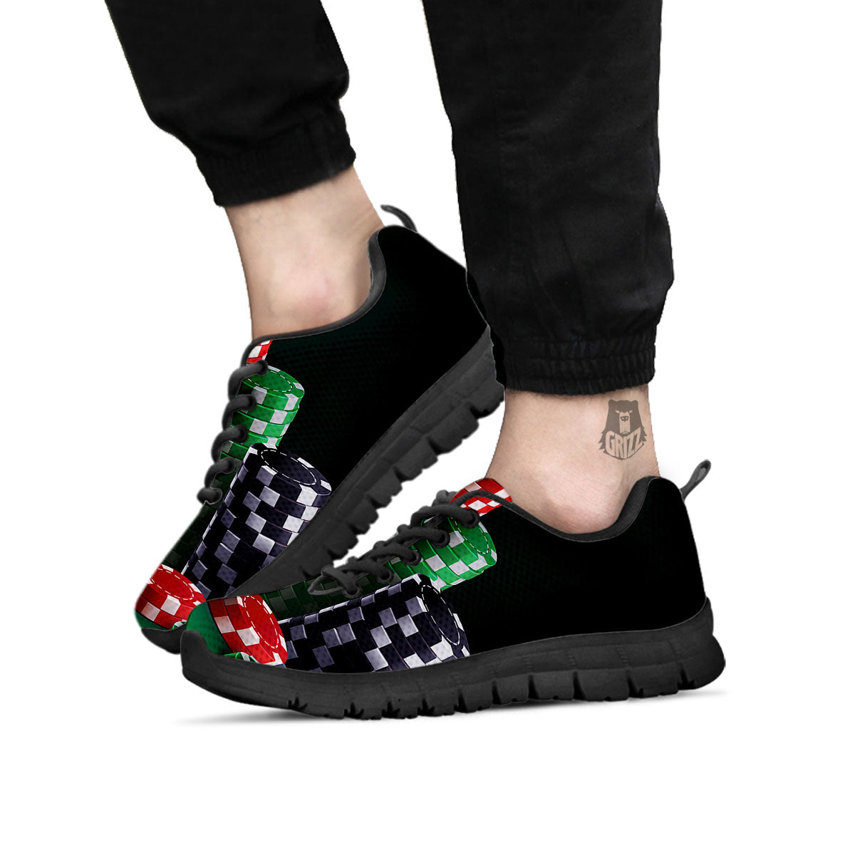 Poker Chips Print Black Sneaker-grizzshop