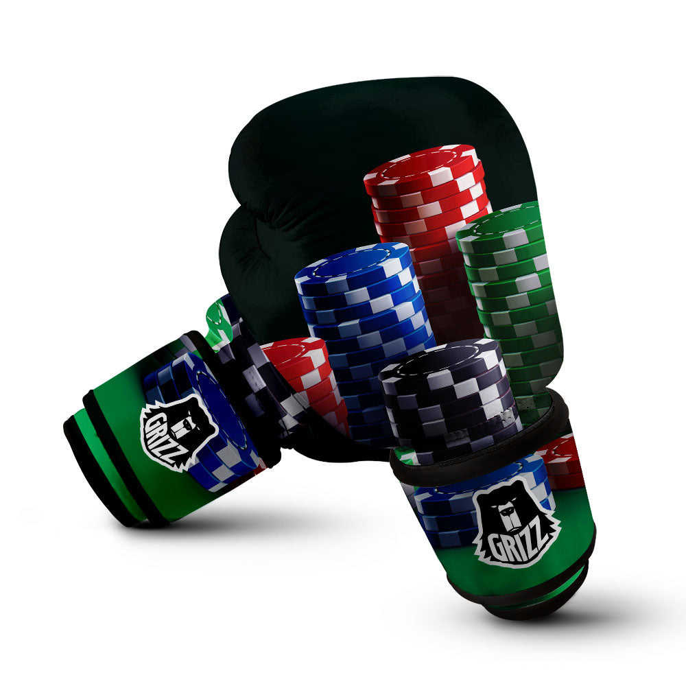 Poker Chips Print Boxing Gloves-grizzshop