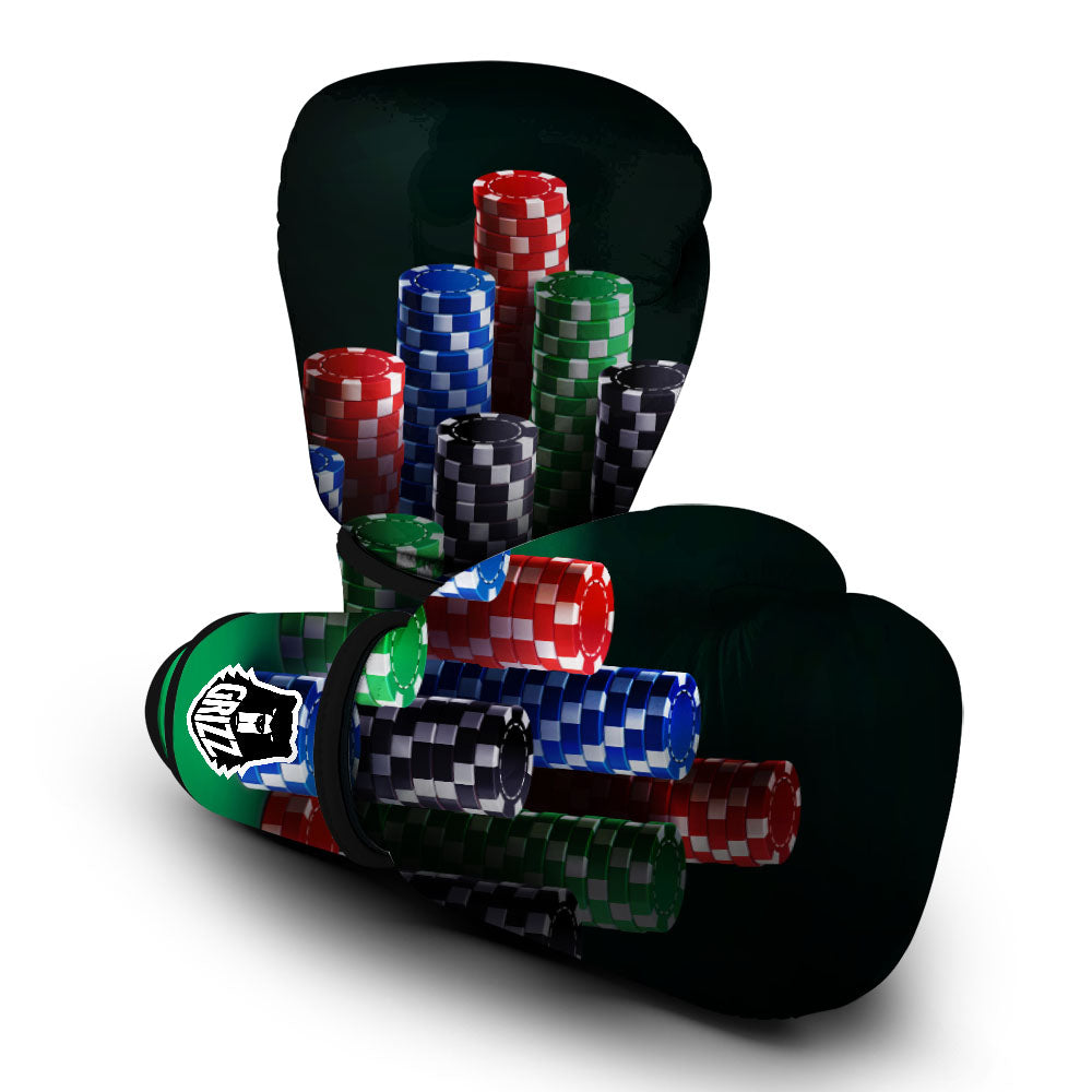 Poker Chips Print Boxing Gloves-grizzshop