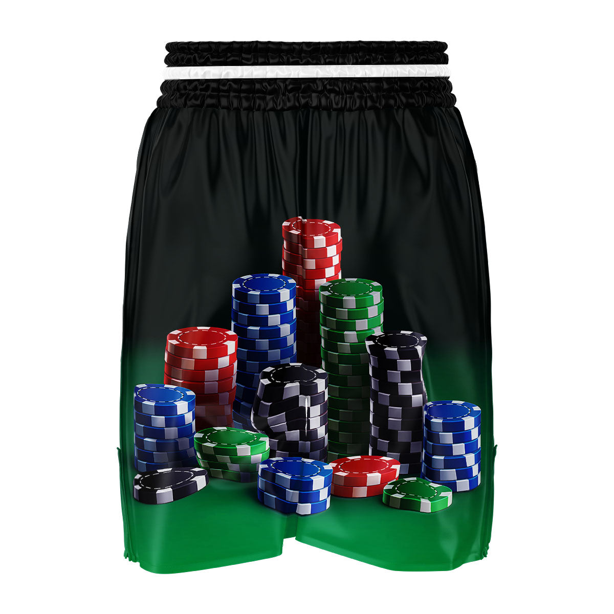 Poker Chips Print Boxing Shorts-grizzshop