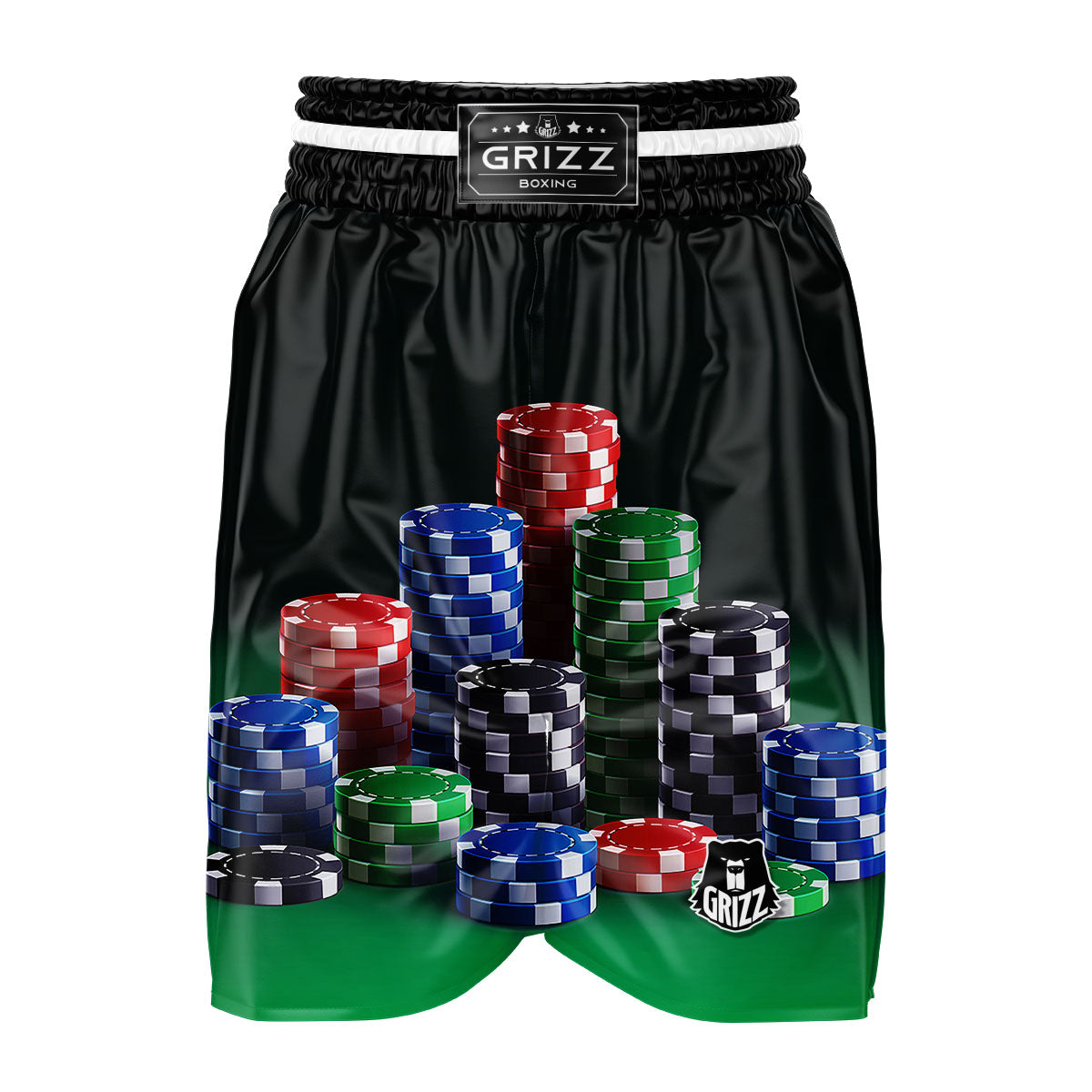 Poker Chips Print Boxing Shorts-grizzshop