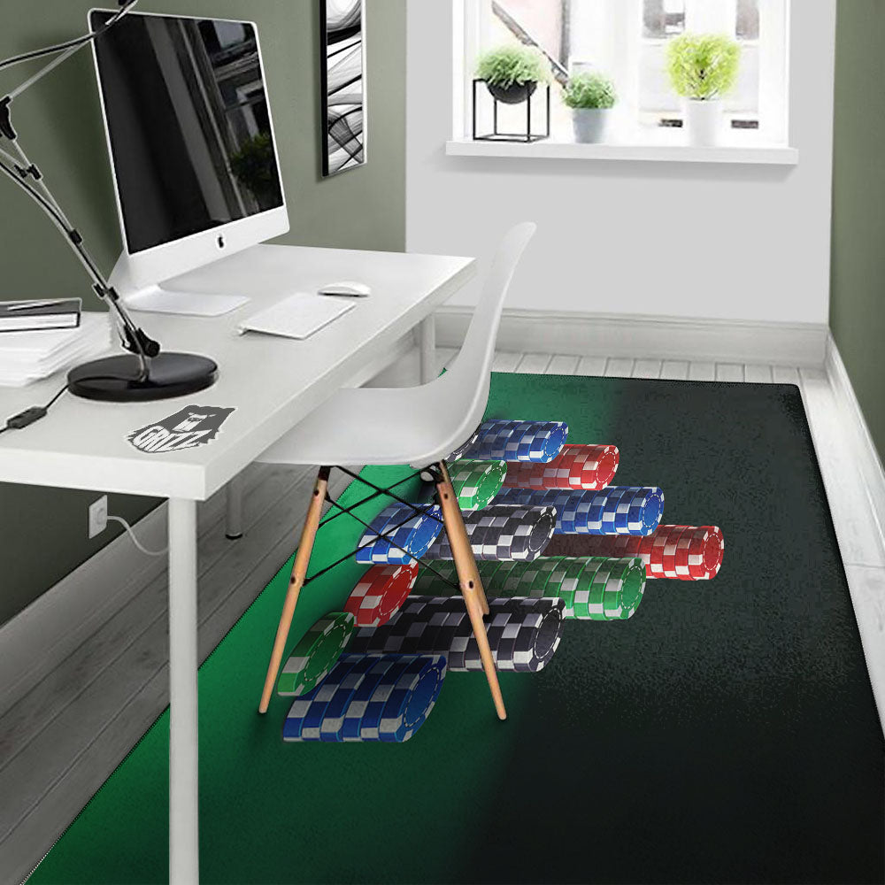 Poker Chips Print Floor Mat-grizzshop