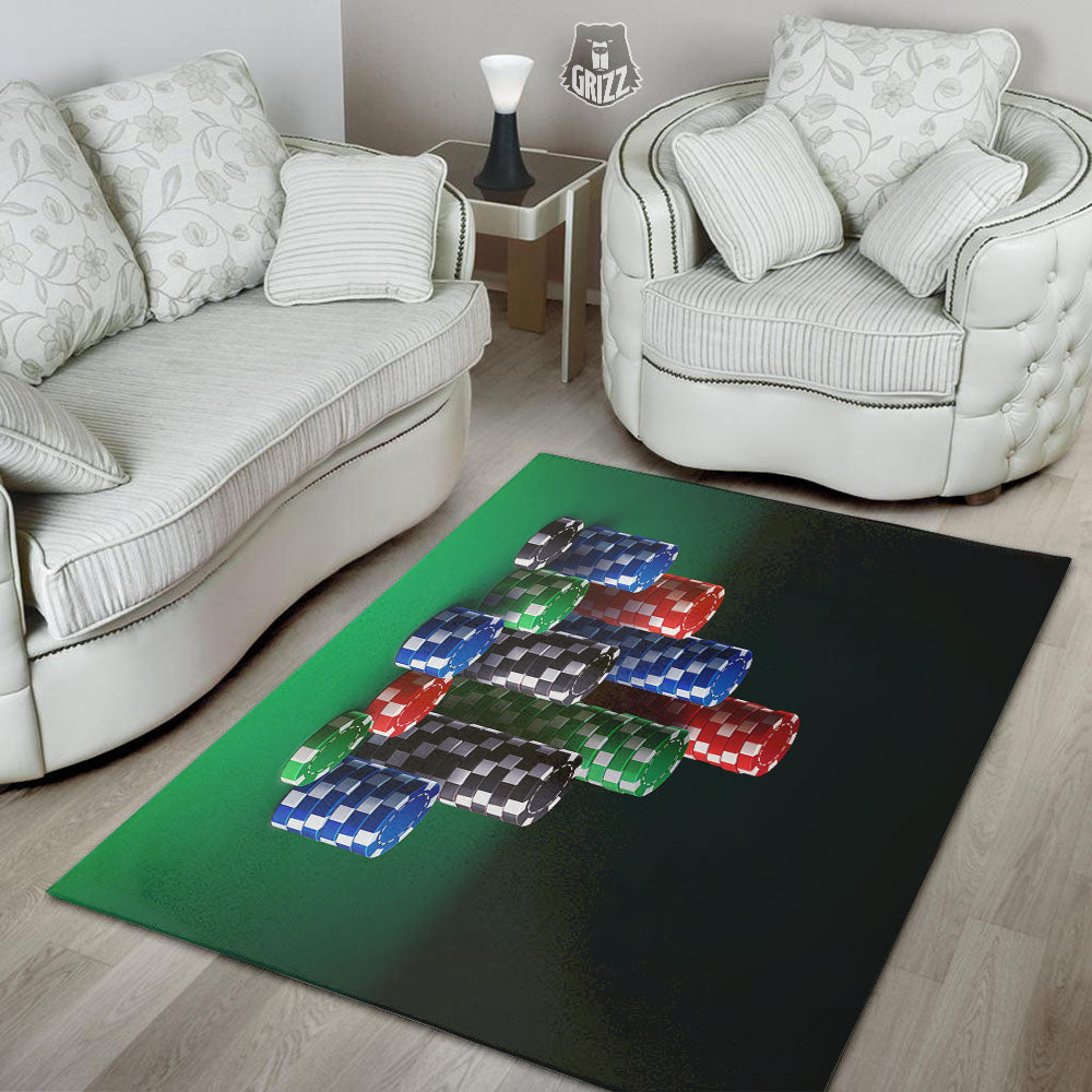 Poker Chips Print Floor Mat-grizzshop