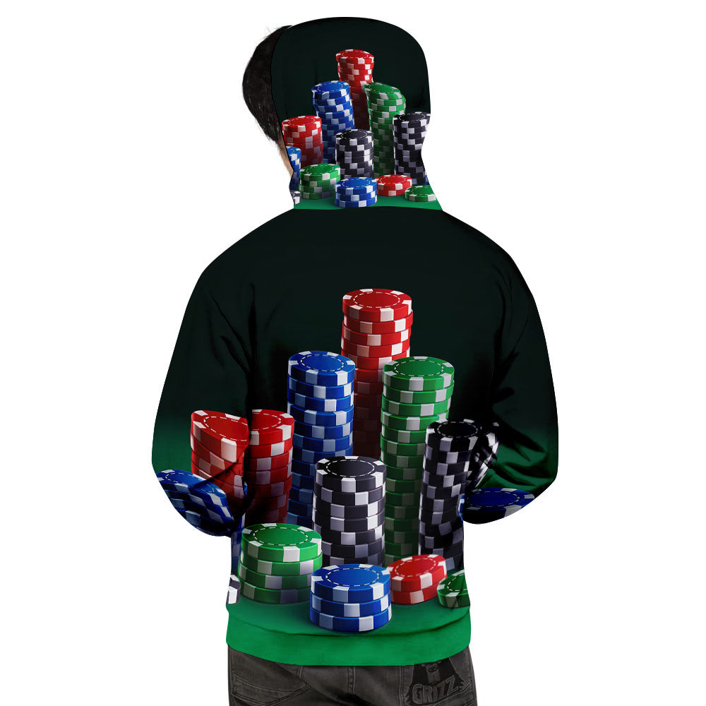 Poker Chips Print Men's Hoodie-grizzshop