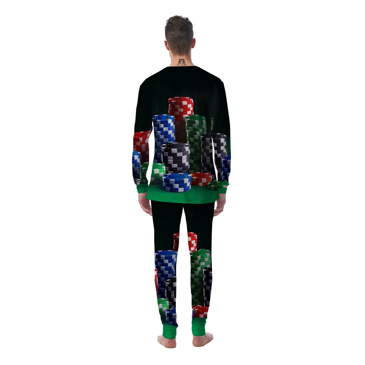 Poker Chips Print Men's Pajamas-grizzshop
