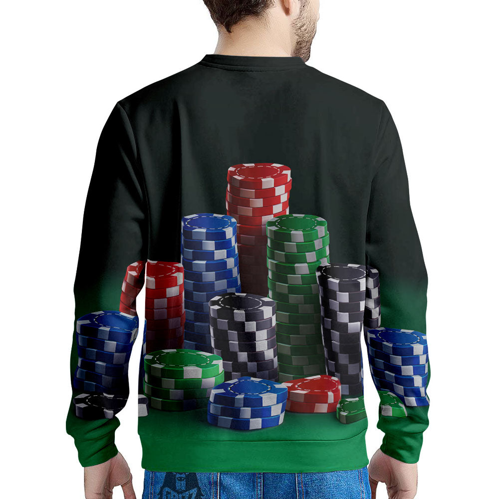 Poker Chips Print Men's Sweatshirt-grizzshop