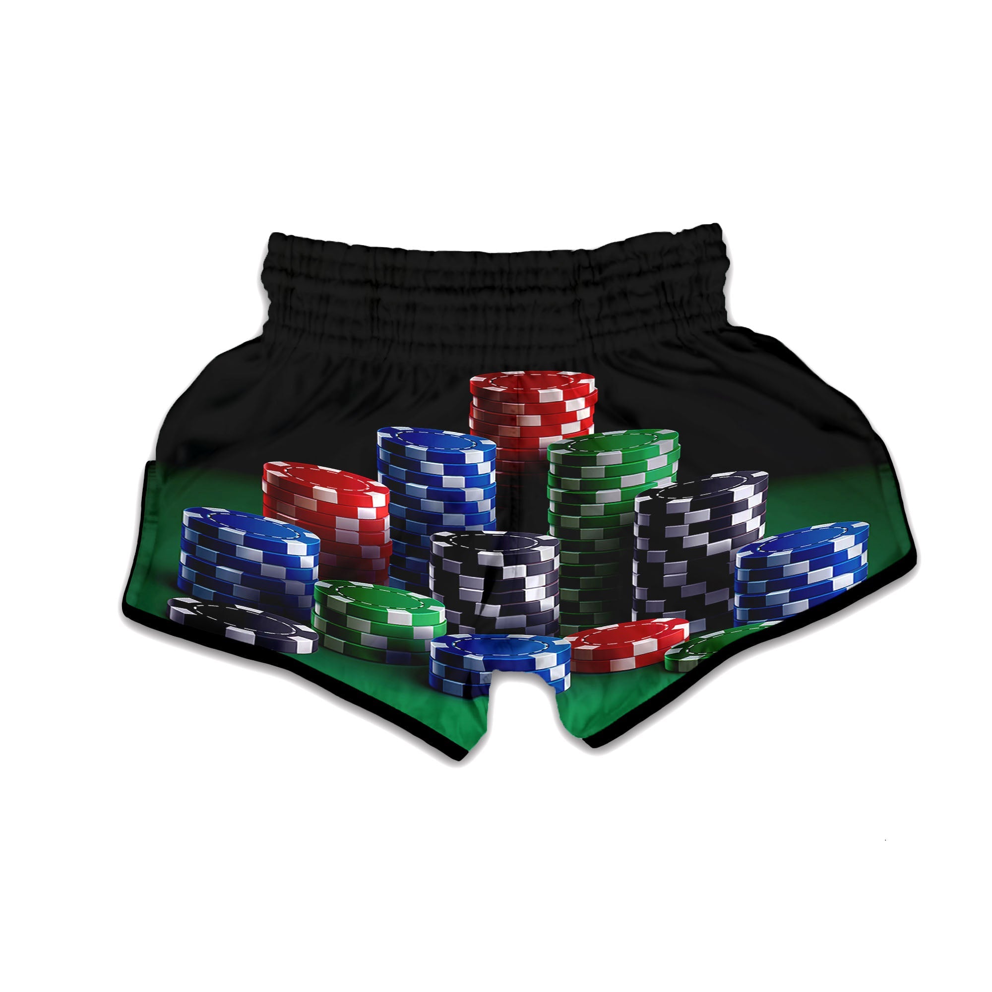 Poker Chips Print Muay Thai Boxing Shorts-grizzshop