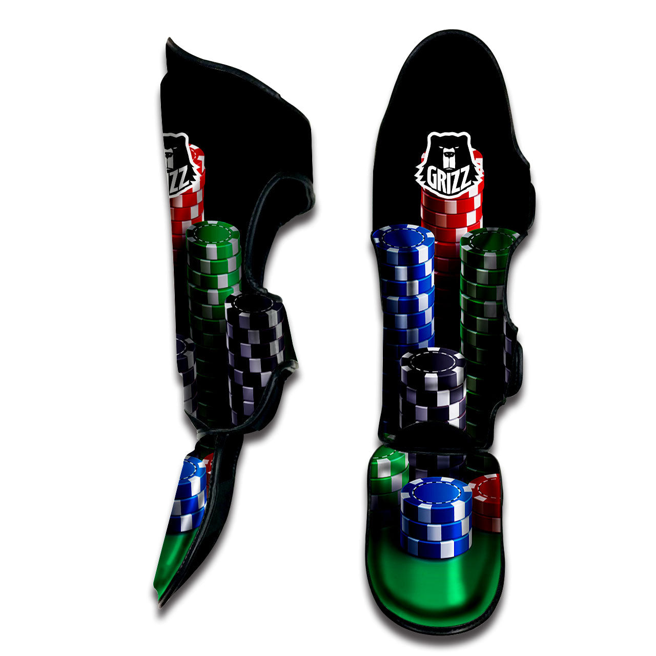 Poker Chips Print Muay Thai Shin Guards-grizzshop