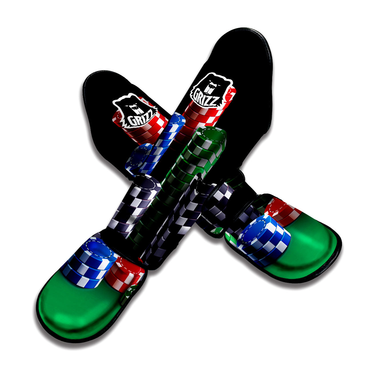 Poker Chips Print Muay Thai Shin Guards-grizzshop