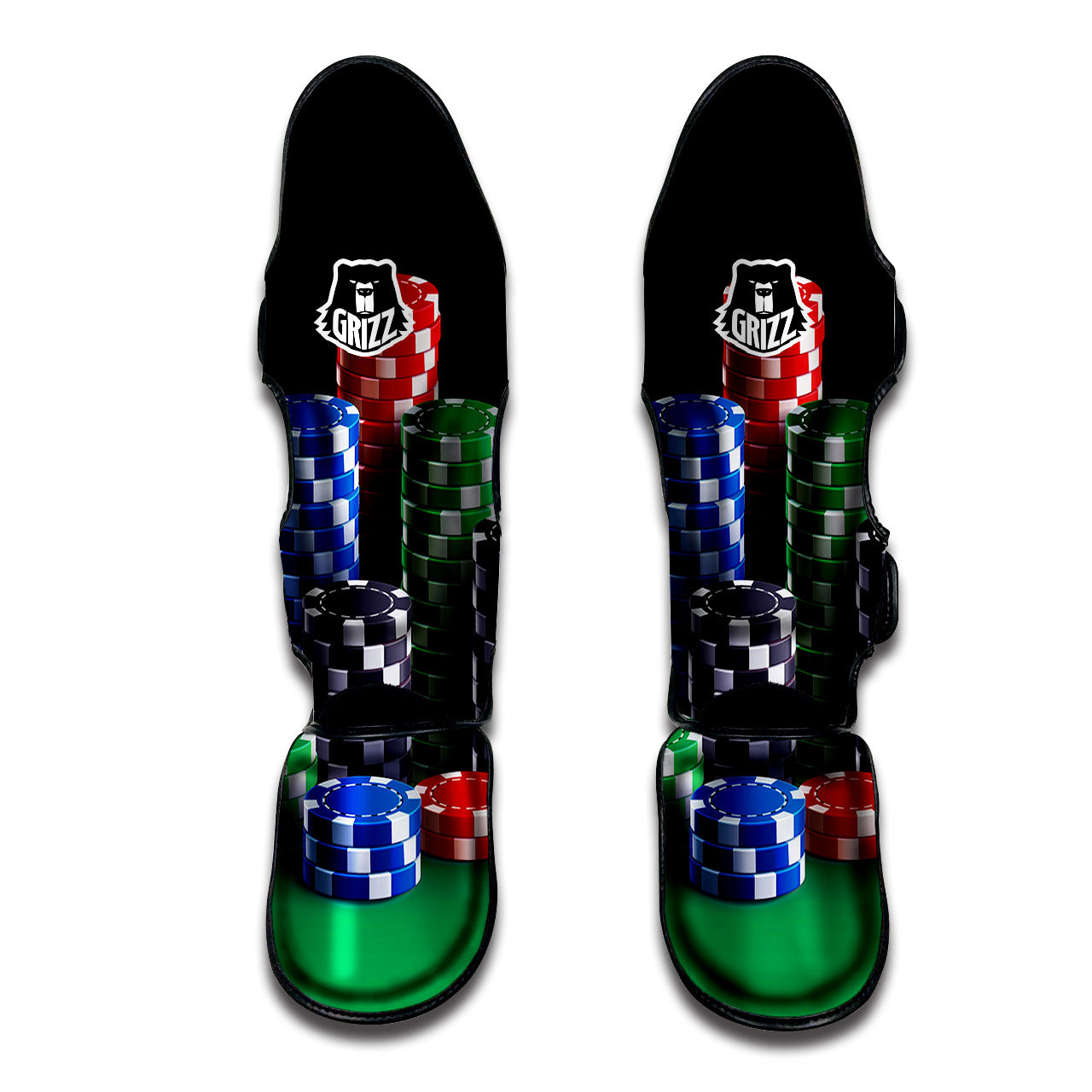 Poker Chips Print Muay Thai Shin Guards-grizzshop