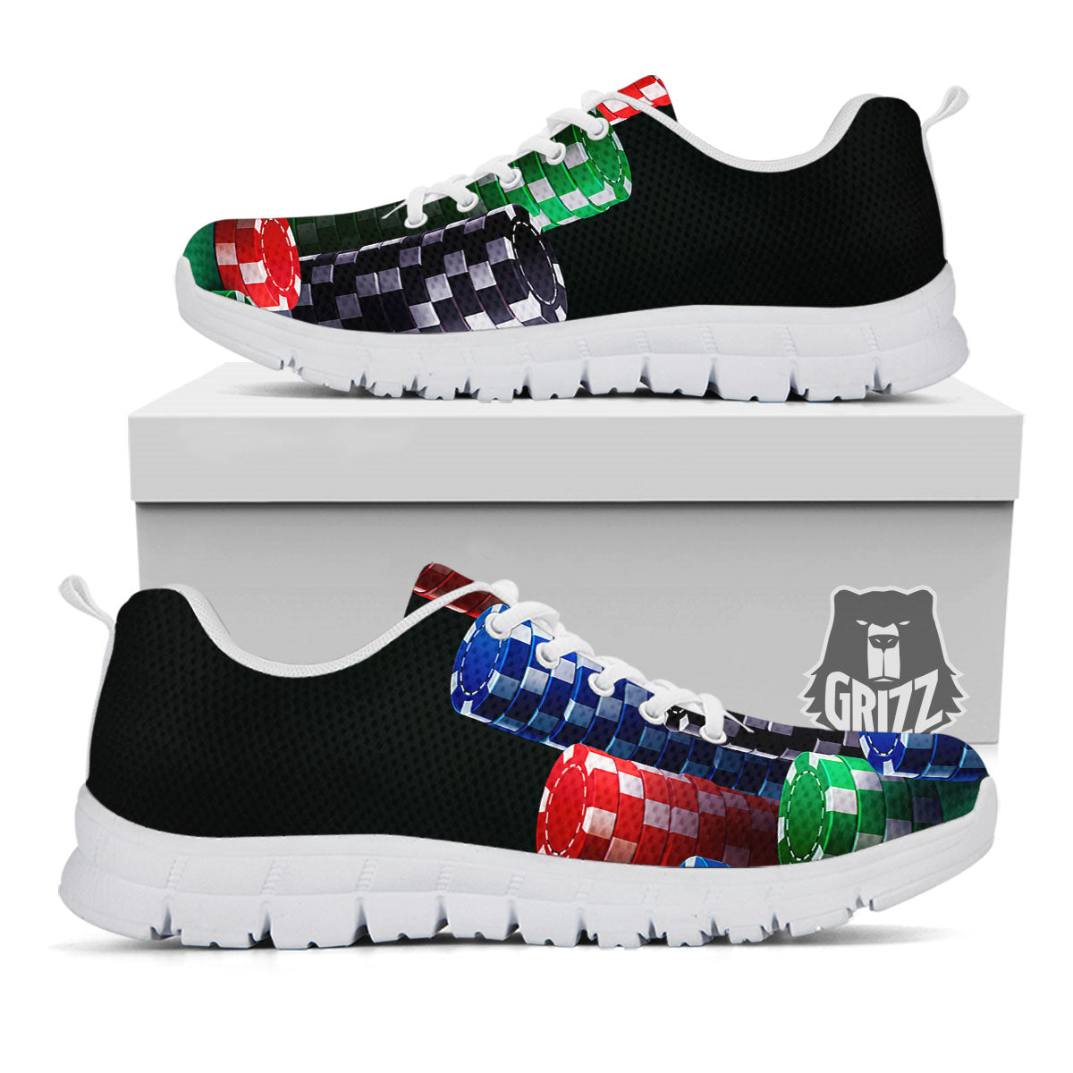 Poker Chips Print White Sneaker-grizzshop
