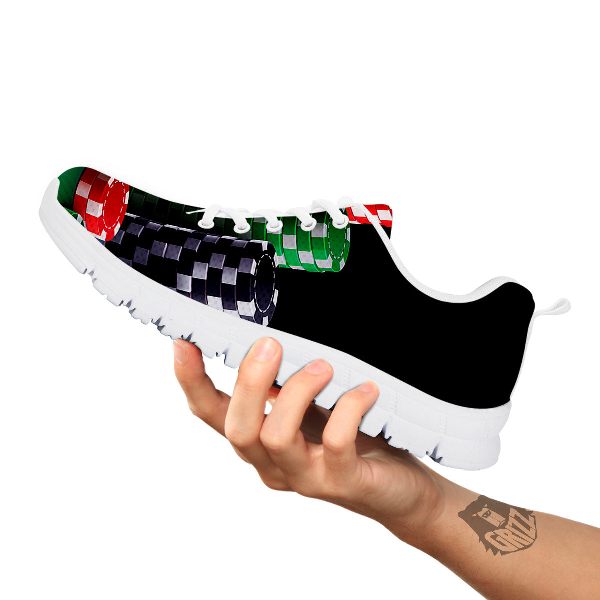 Poker Chips Print White Sneaker-grizzshop