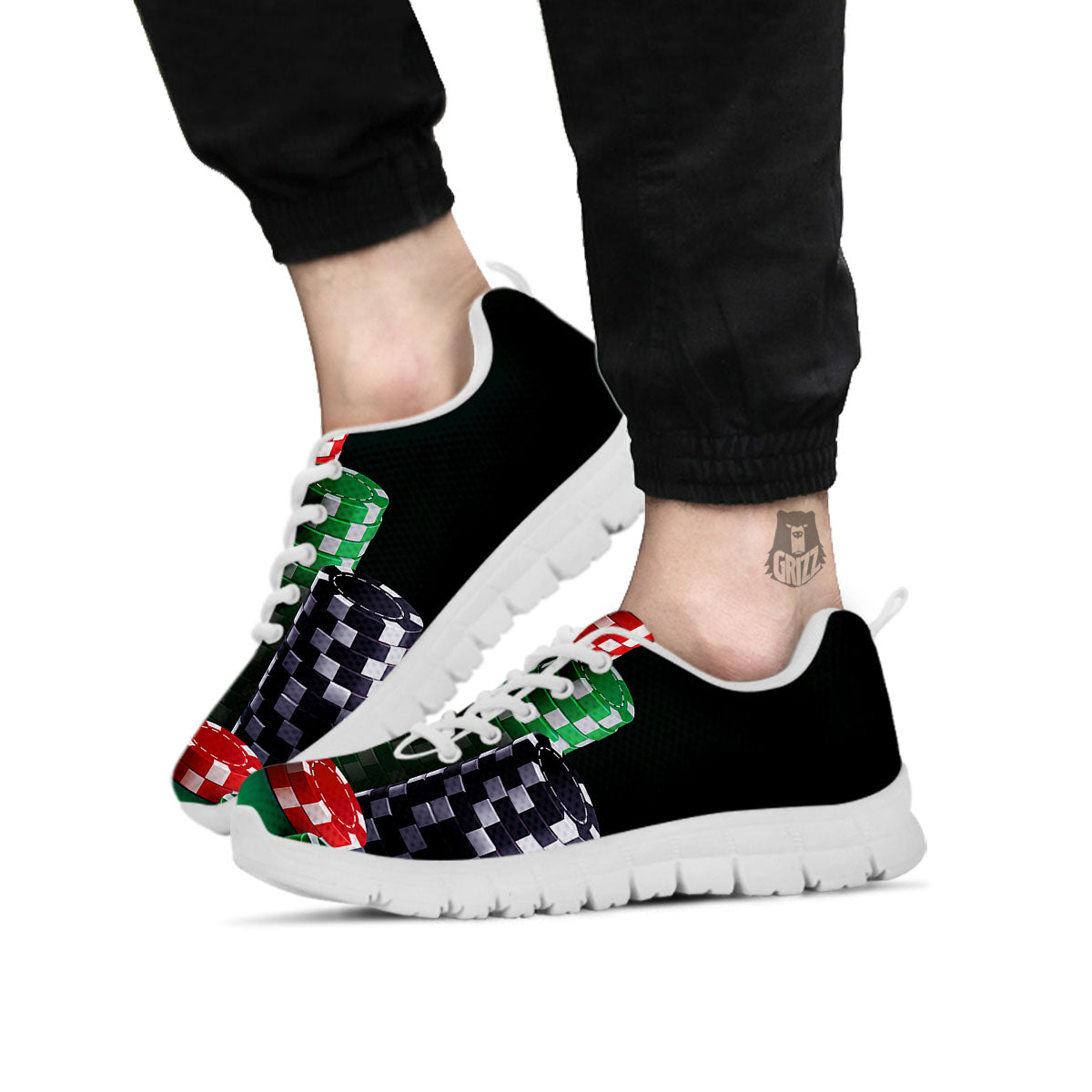 Poker Chips Print White Sneaker-grizzshop