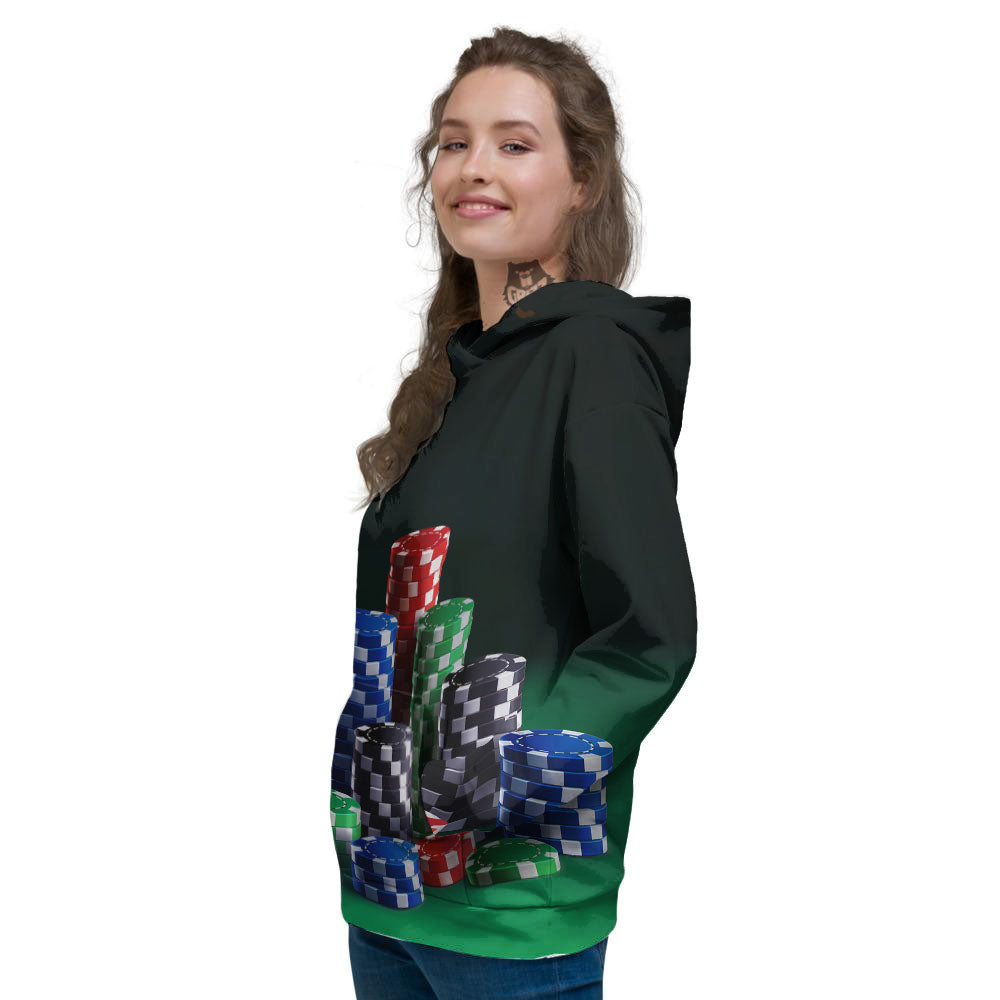 Poker Chips Print Women's Hoodie-grizzshop