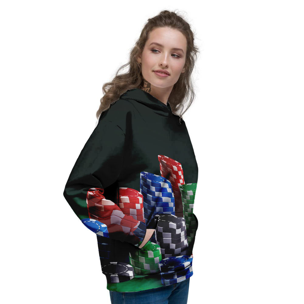 Poker Chips Print Women's Hoodie-grizzshop