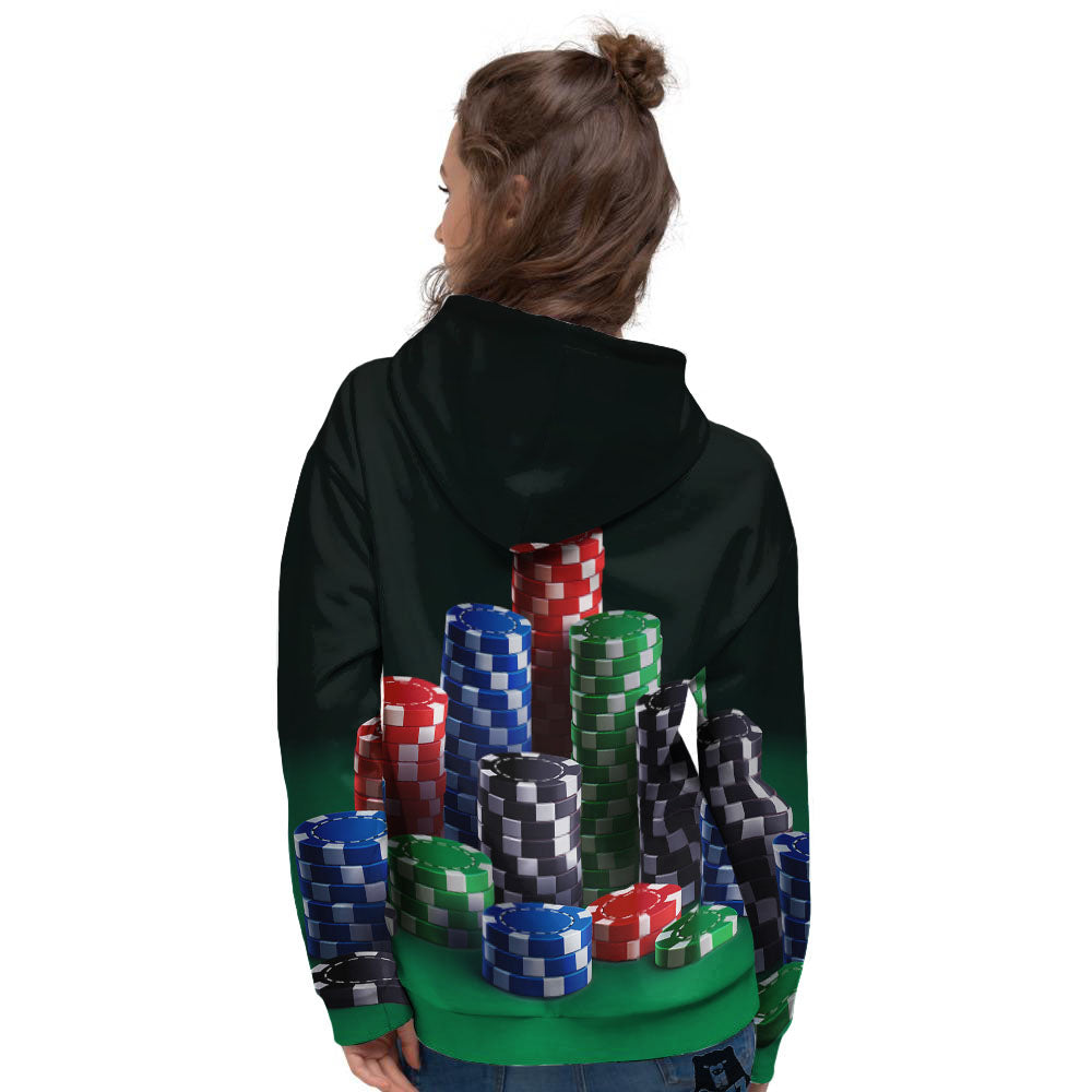 Poker Chips Print Women's Hoodie-grizzshop