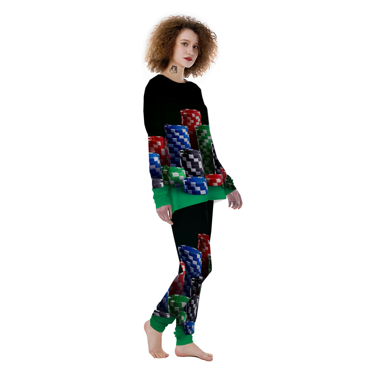 Poker Chips Print Women's Pajamas-grizzshop