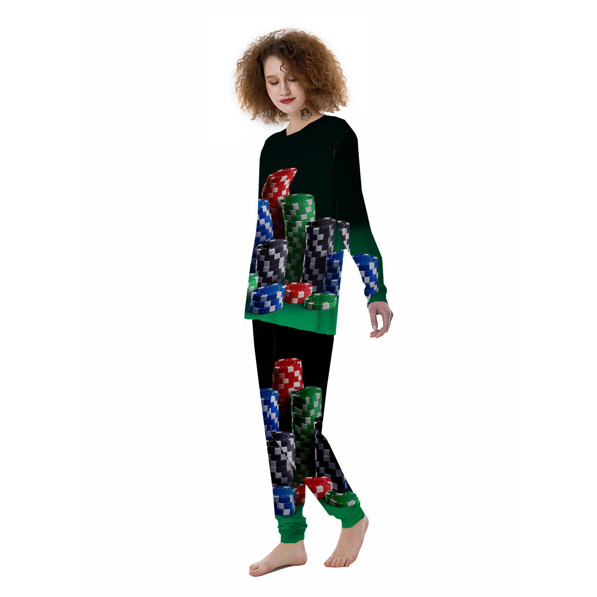 Poker Chips Print Women's Pajamas-grizzshop