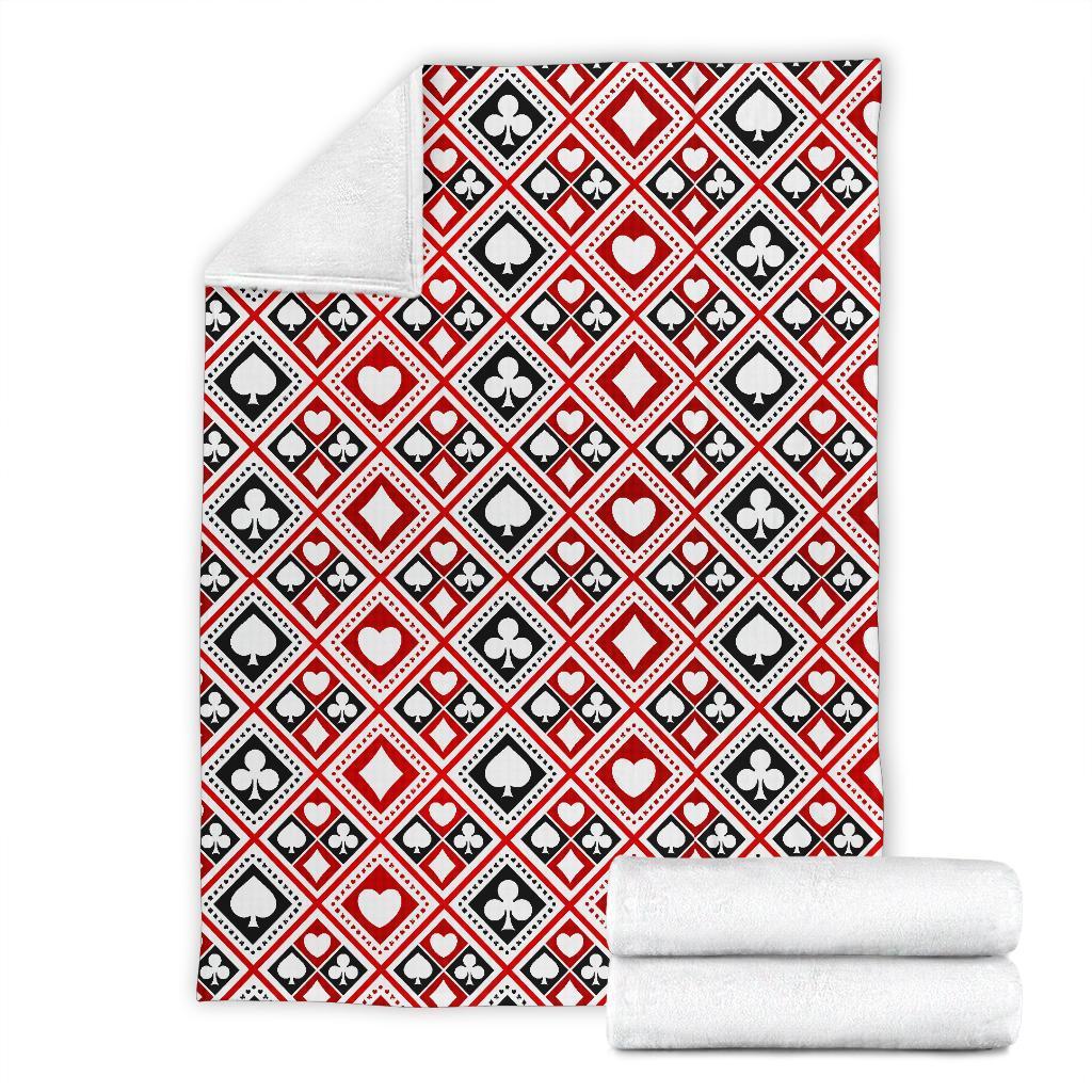 Poker Playing Card Casino Pattern Print Blanket-grizzshop