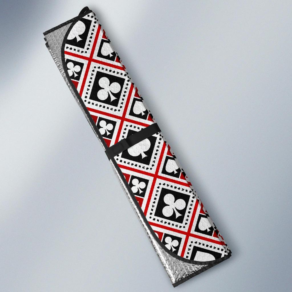 Poker Playing Card Casino Pattern Print Car Sun Shade-grizzshop