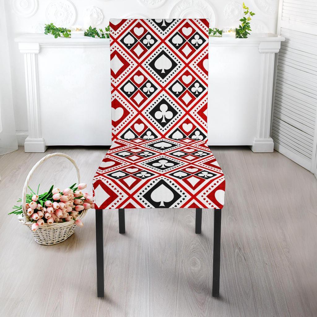 Poker Playing Card Casino Pattern Print Chair Cover-grizzshop