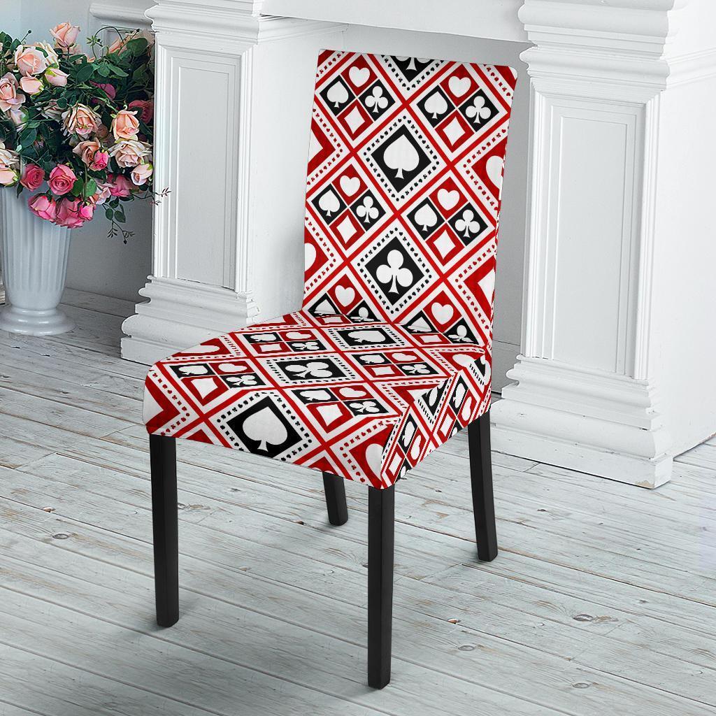 Poker Playing Card Casino Pattern Print Chair Cover-grizzshop