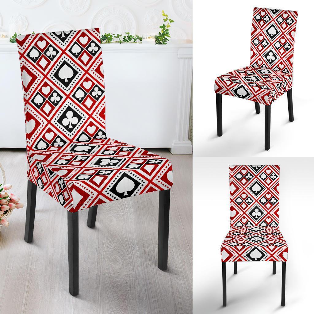 Poker Playing Card Casino Pattern Print Chair Cover-grizzshop