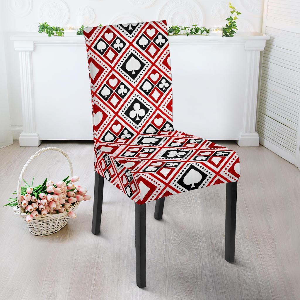 Poker Playing Card Casino Pattern Print Chair Cover-grizzshop