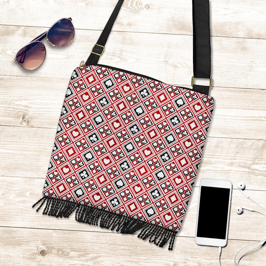 Poker Playing Card Casino Pattern Print Crossbody Bags-grizzshop