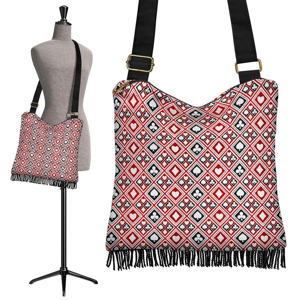 Poker Playing Card Casino Pattern Print Crossbody Bags-grizzshop