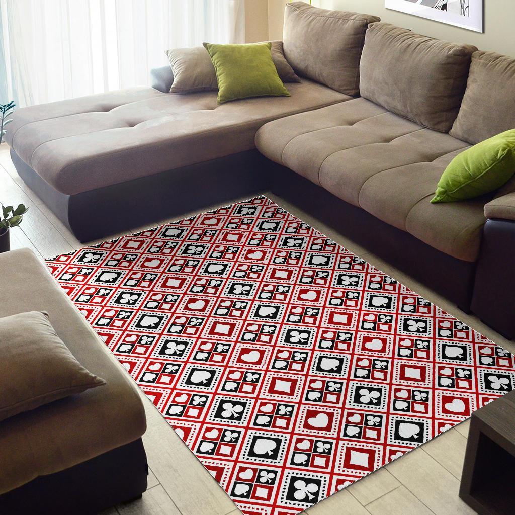Poker Playing Card Casino Pattern Print Floor Mat-grizzshop