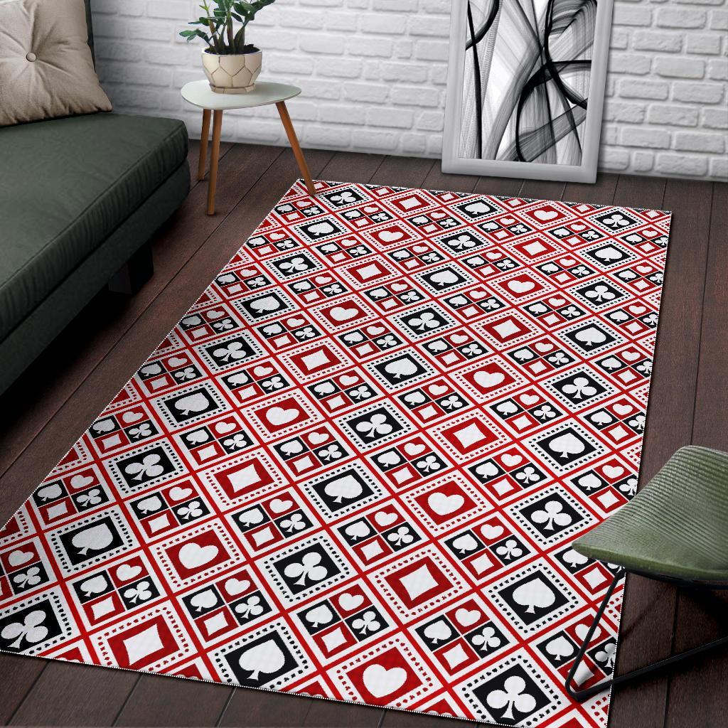 Poker Playing Card Casino Pattern Print Floor Mat-grizzshop