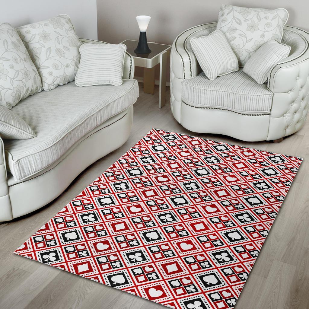 Poker Playing Card Casino Pattern Print Floor Mat-grizzshop