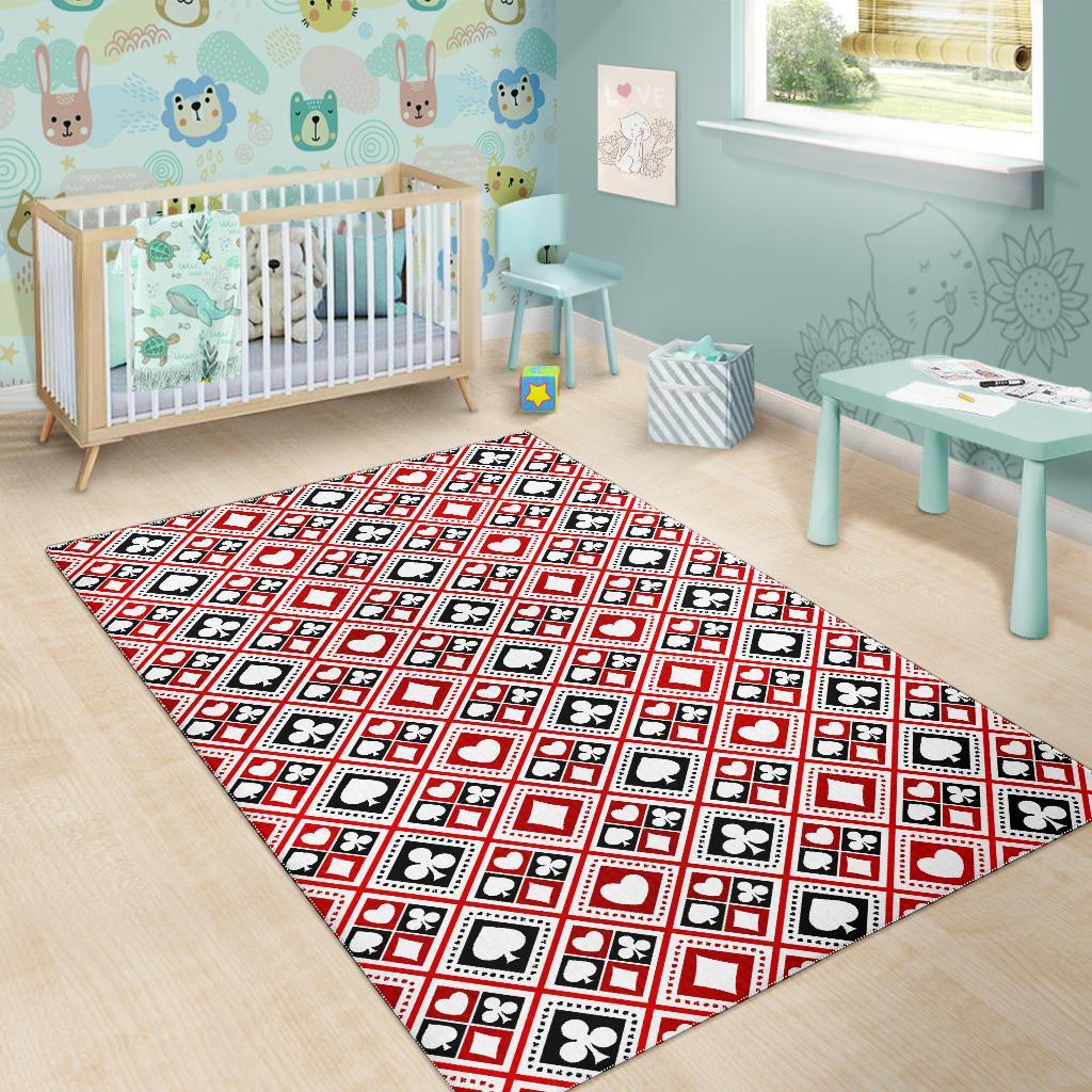 Poker Playing Card Casino Pattern Print Floor Mat-grizzshop