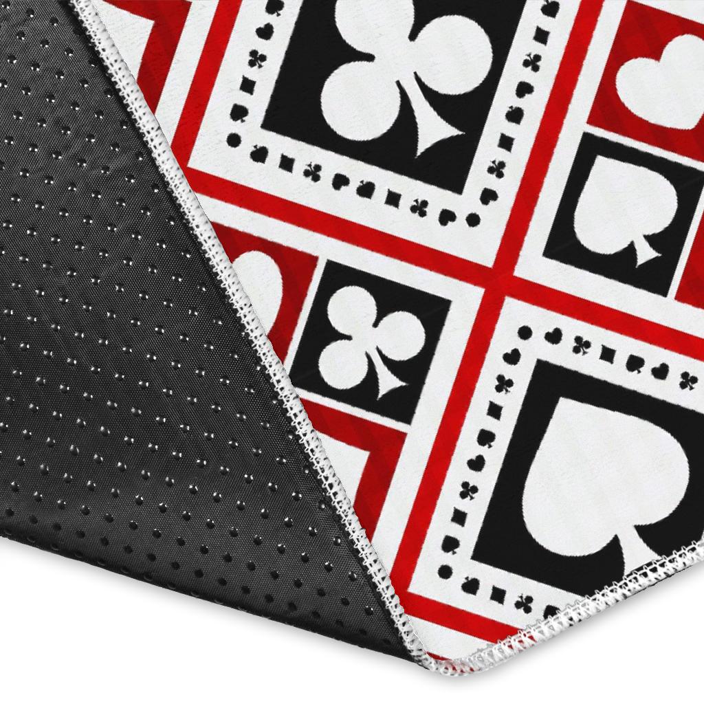 Poker Playing Card Casino Pattern Print Floor Mat-grizzshop