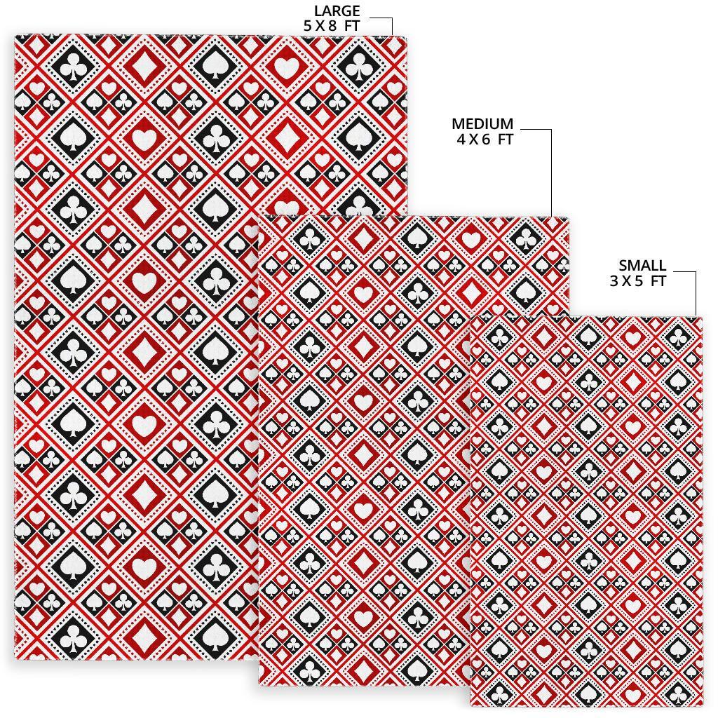 Poker Playing Card Casino Pattern Print Floor Mat-grizzshop