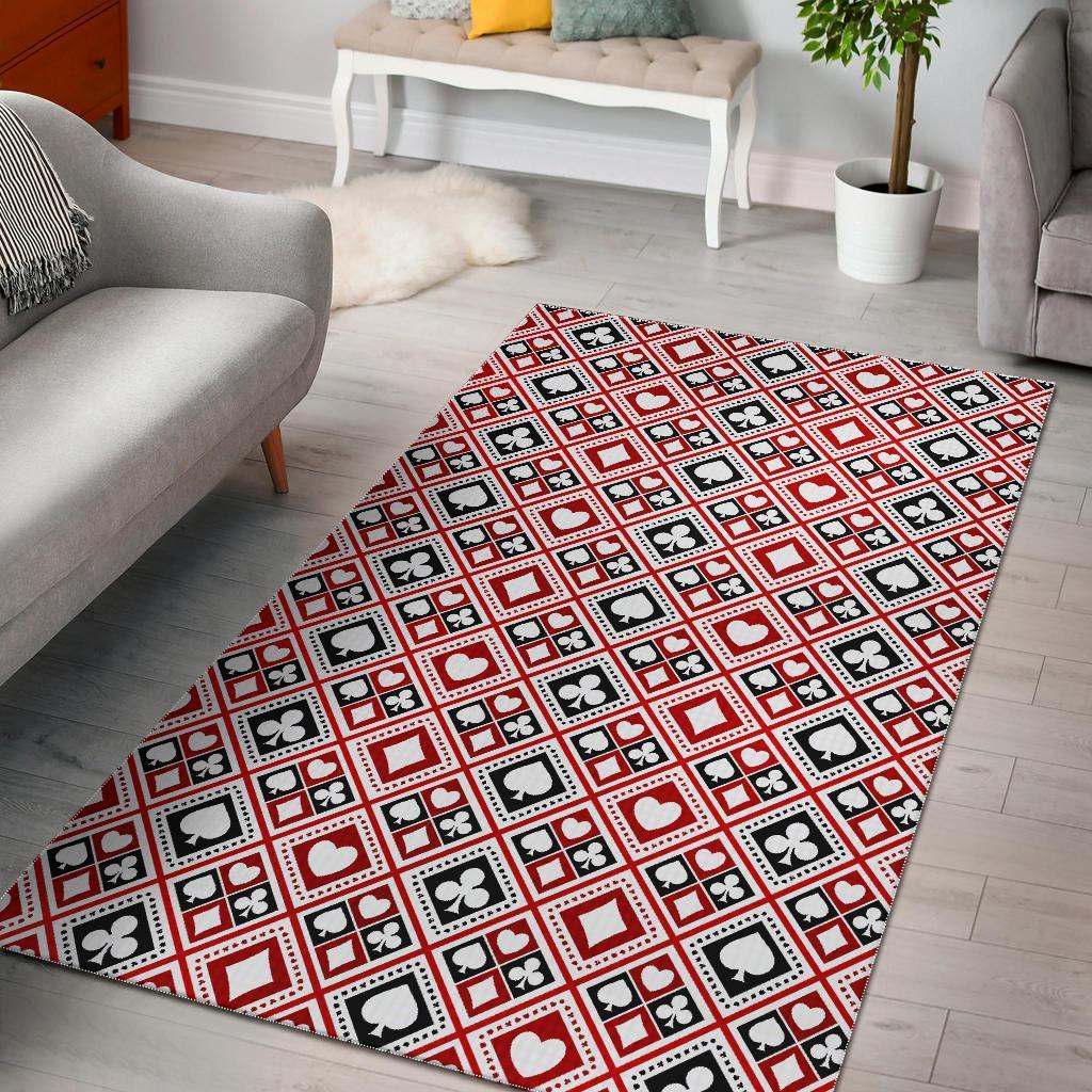 Poker Playing Card Casino Pattern Print Floor Mat-grizzshop