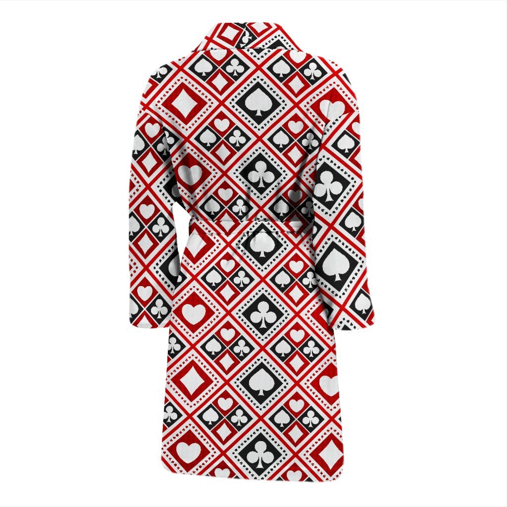 Poker Playing Card Casino Pattern Print Men Long Robe-grizzshop