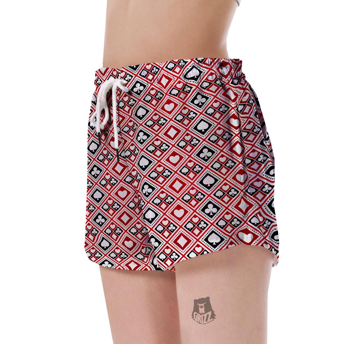 Poker Playing Card Casino Pattern Print Women's Shorts-grizzshop