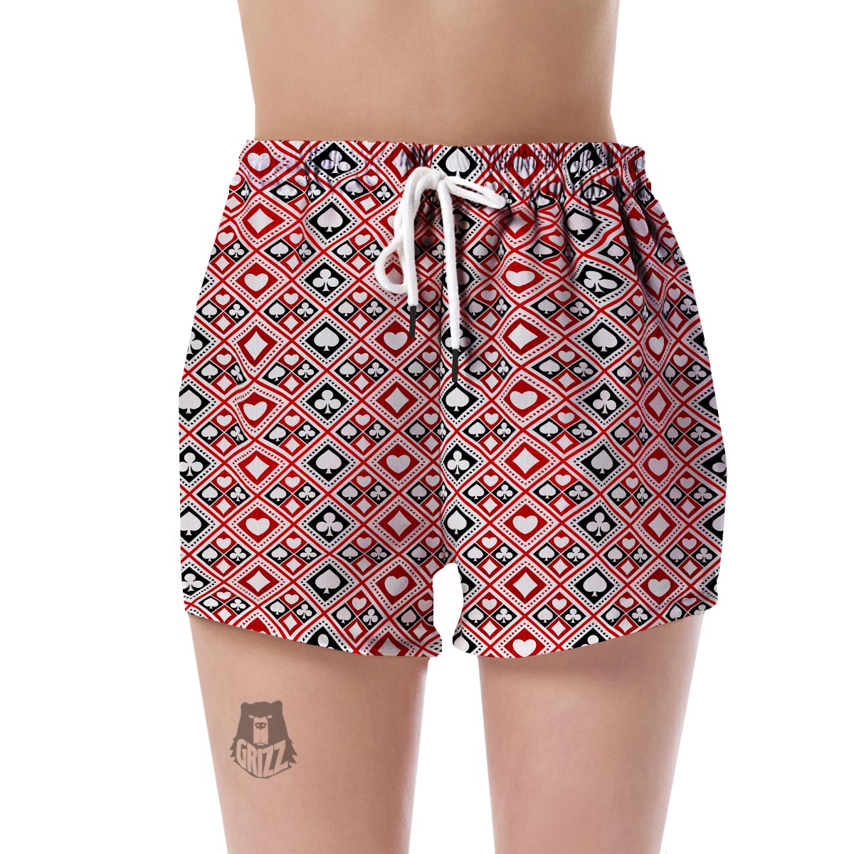 Poker Playing Card Casino Pattern Print Women's Shorts-grizzshop
