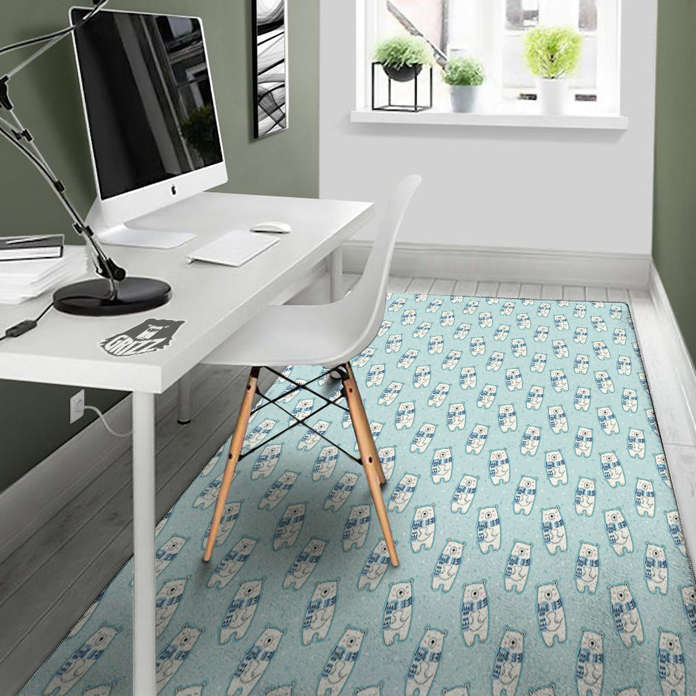 Polar Bear Cute Print Pattern Floor Mat-grizzshop