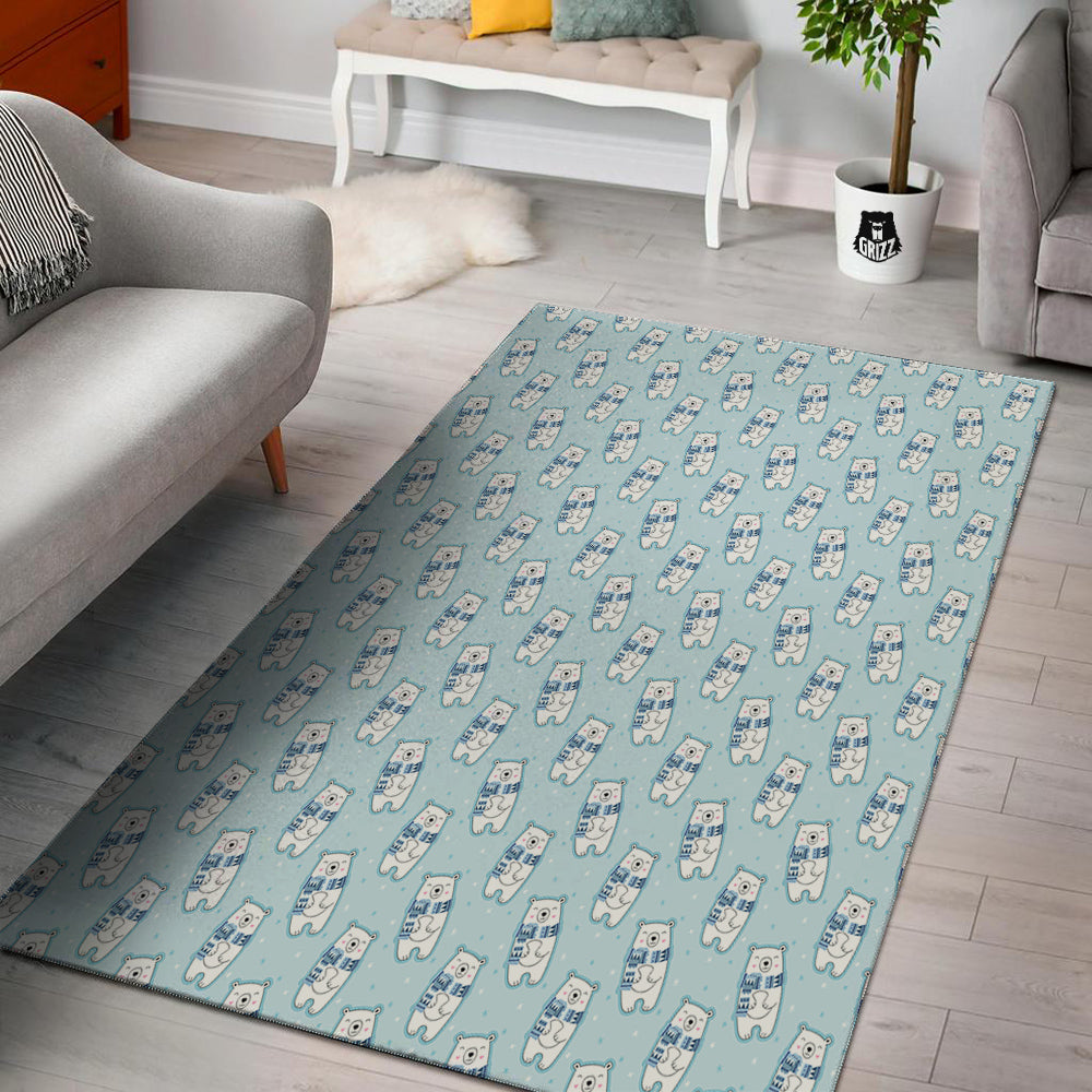 Polar Bear Cute Print Pattern Floor Mat-grizzshop