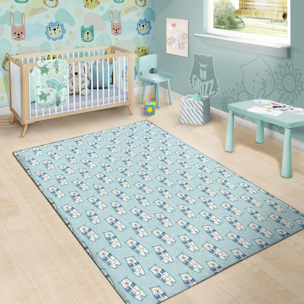 Polar Bear Cute Print Pattern Floor Mat-grizzshop