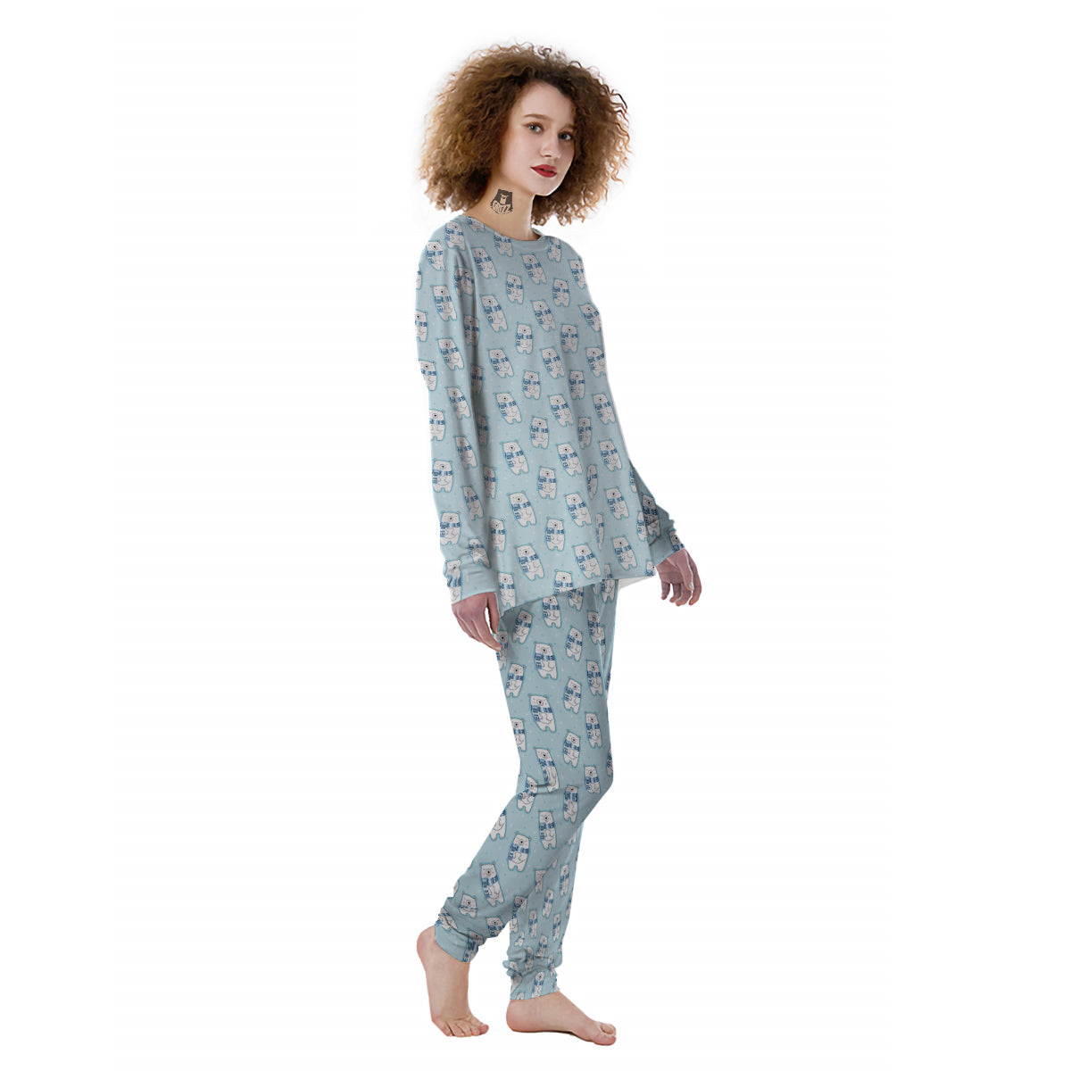 Polar Bear Cute Print Pattern Women's Pajamas-grizzshop