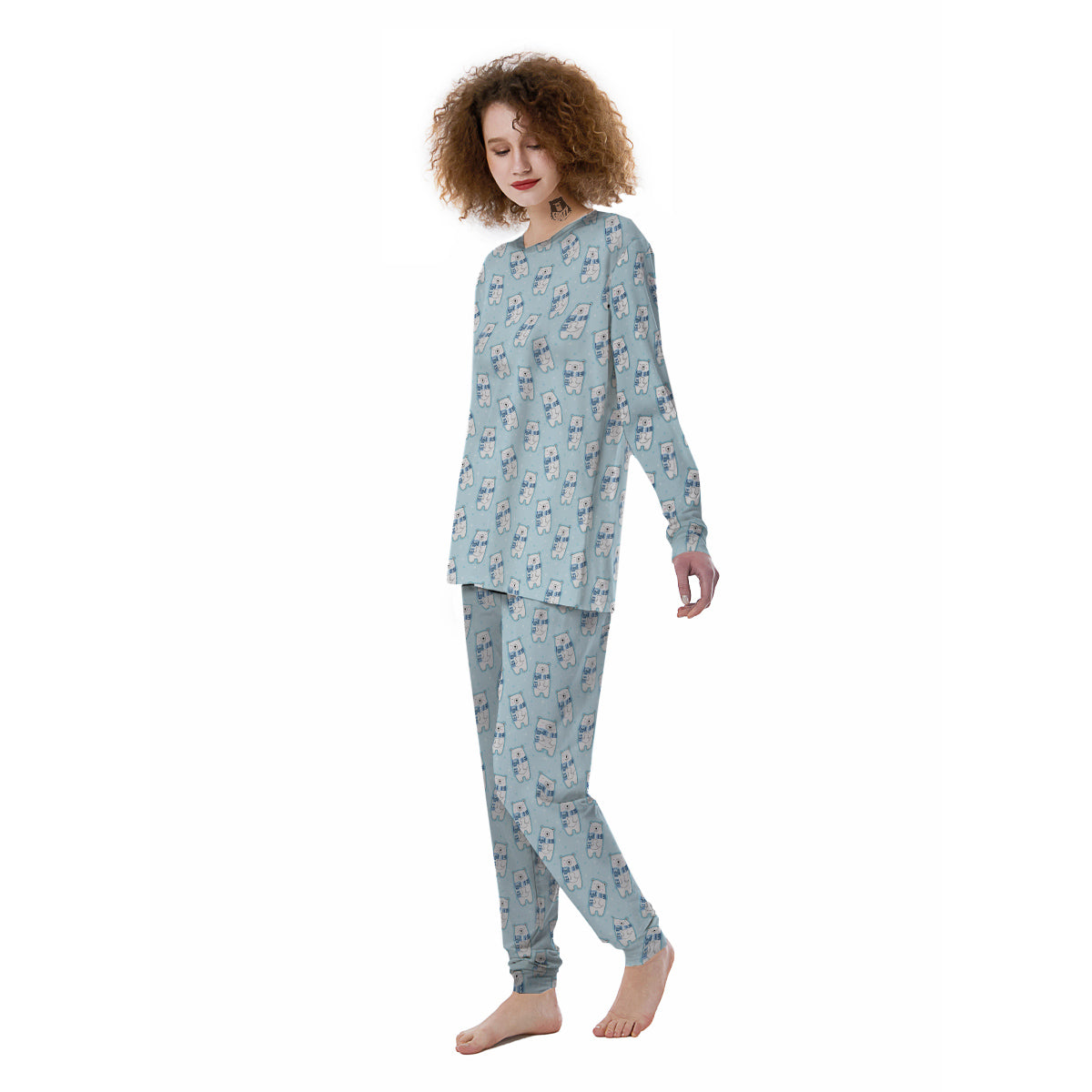 Polar Bear Cute Print Pattern Women's Pajamas-grizzshop