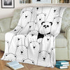 Polar Bear Panda Pattern Print Blanket-grizzshop